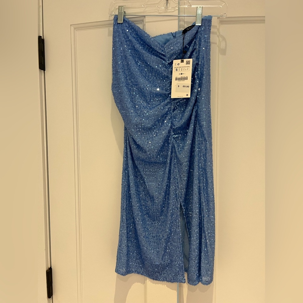 Blue Sequin Skirt